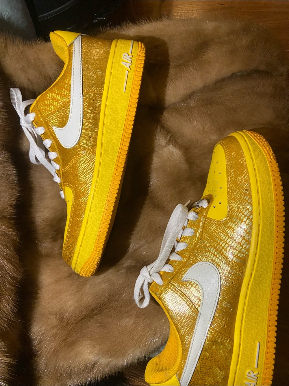 Nike Women’s Bright Yellow Low-Top Sneakers with White Swoosh